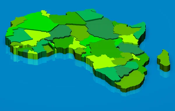 Carte politique de l'Afrique 3D — Photo