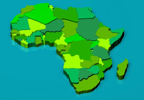 Mapa político de África 3D — Foto de Stock