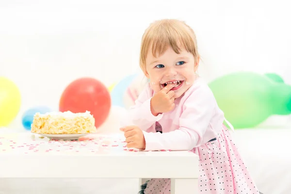 Little girl celebrating second birthday — Stock Photo, Image