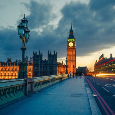 Big Ben at night, London clipart