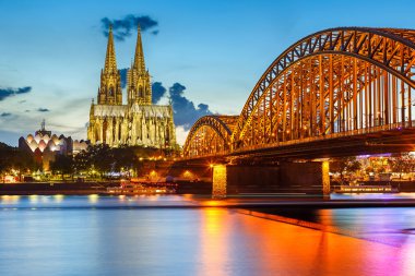 Cologne Cathedral and Hohenzollern Bridge, Germany clipart