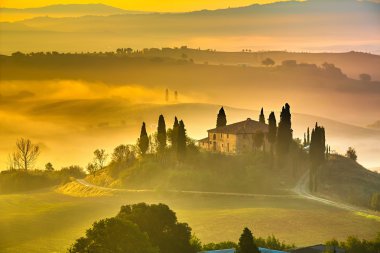 Tuscany at early morning clipart