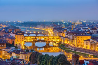 View on Arno river in Florence clipart
