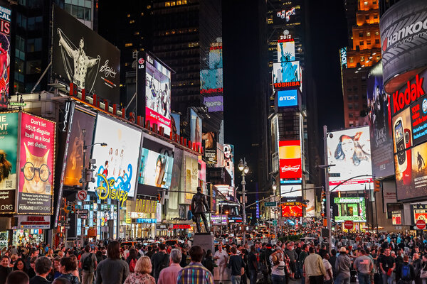 Times Square por la noche — Foto de Stock