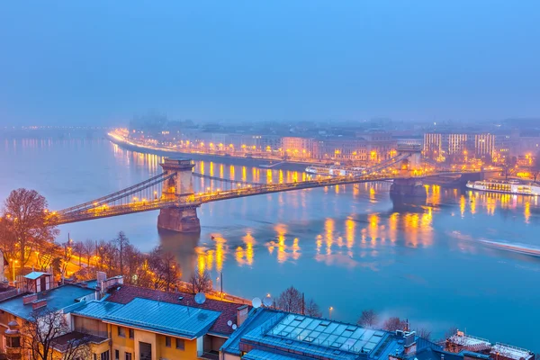 Budapeşte 'nin gece manzarası — Stok fotoğraf