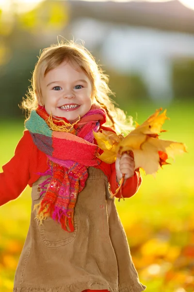 Liten flicka i parken — Stockfoto