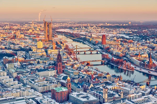 Gün batımında Frankfurt — Stok fotoğraf