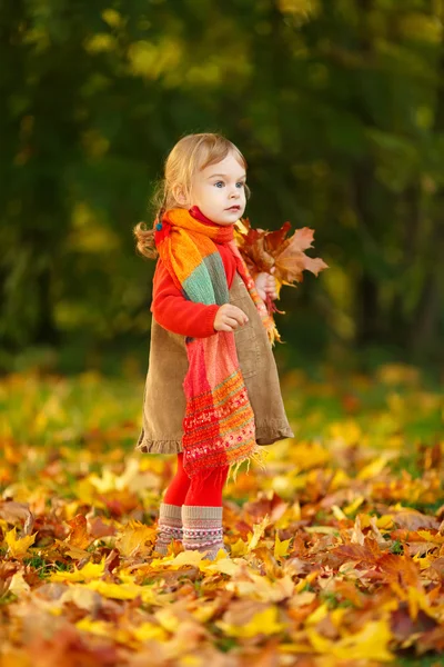 Liten flicka i parken — Stockfoto