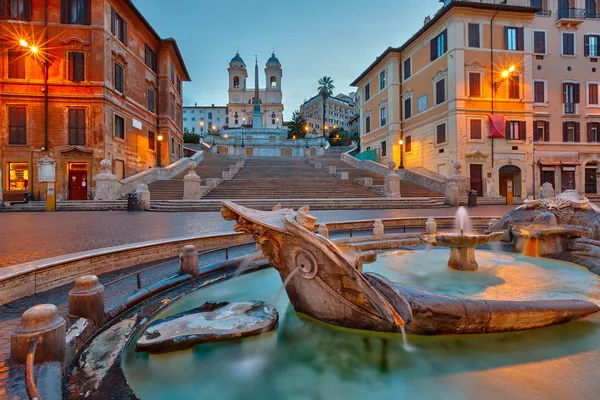 Spaanse Trappen in de schemering, Rome — Stockfoto