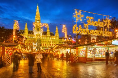 Christmas market in Vienna clipart