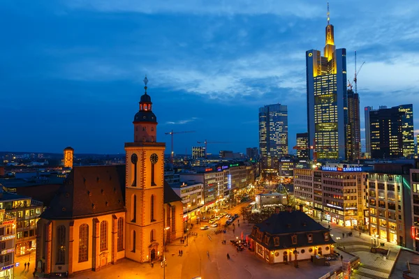 Frankfurt w nocy — Zdjęcie stockowe