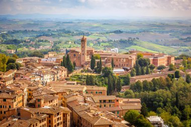 Aerial view over city of Siena clipart