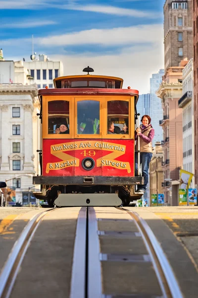 San Francisco 'da kablolu araba. — Stok fotoğraf