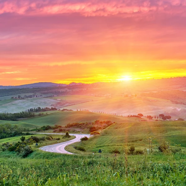 Toskánsko sunrise — Stock fotografie