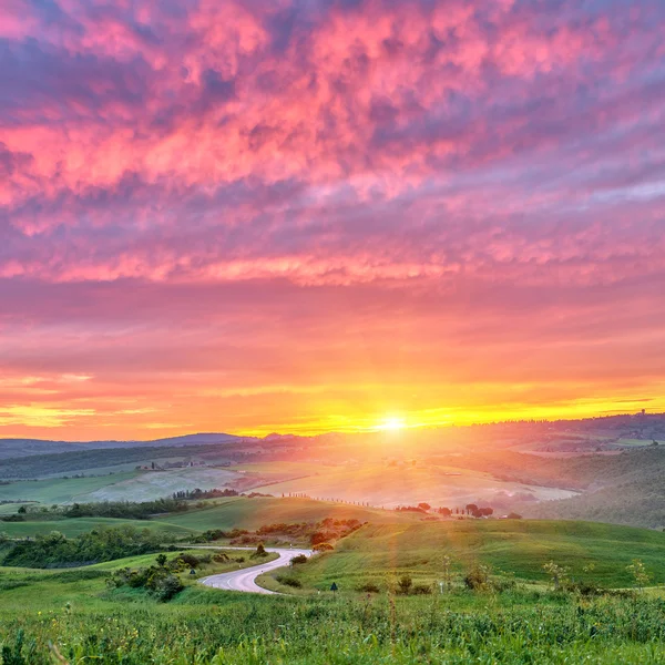 Toscana soluppgång — Stockfoto