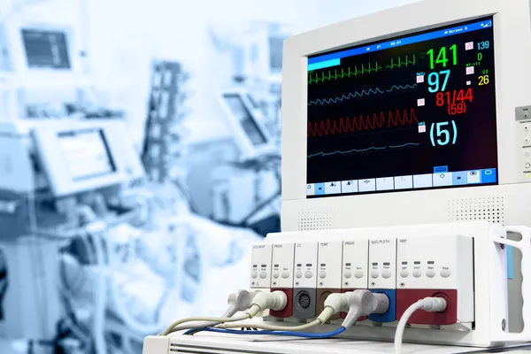 ICU with ECG monitor — Stock Photo, Image