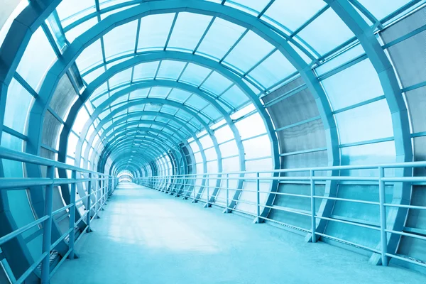 Long corridor with glass wall — Stock Photo, Image