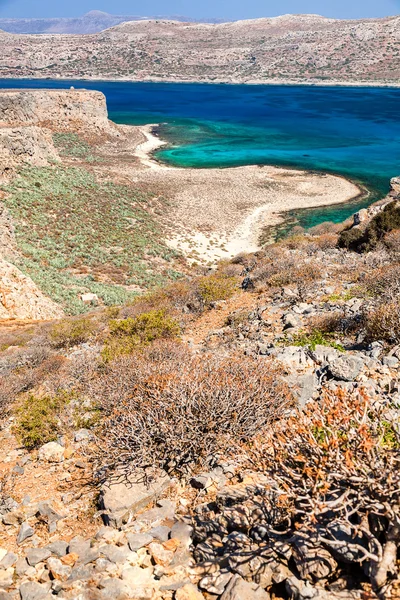 A balos-öböl türkizkék víz — Stock Fotó