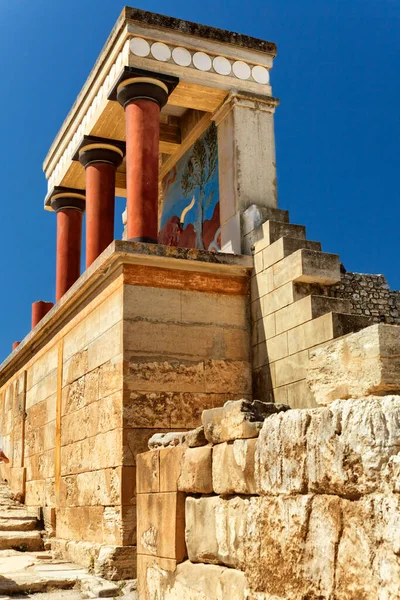 Północne Wejście Pałacu Knossos Krecie Grecja — Zdjęcie stockowe