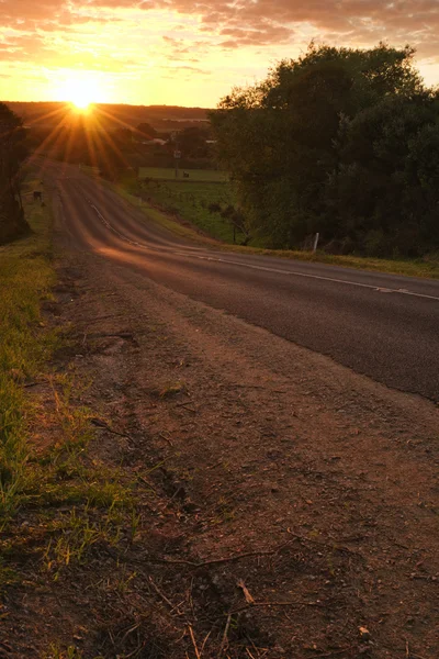 Lato della strada all'alba — Foto Stock