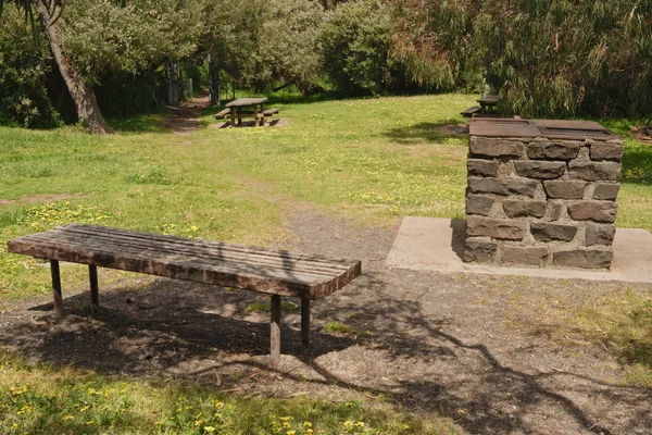 Picnic area in shadow — Stock Photo, Image