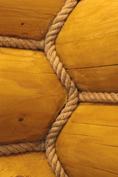 Jute rope in corner — Stock Photo, Image