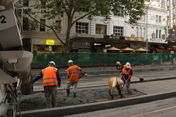 Concreting tram platform — Stock Photo, Image