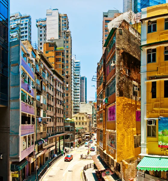 Hongkong centrální ulice pohled — Stock fotografie