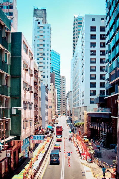 Hong kong şehir sokak görünümü — Stok fotoğraf