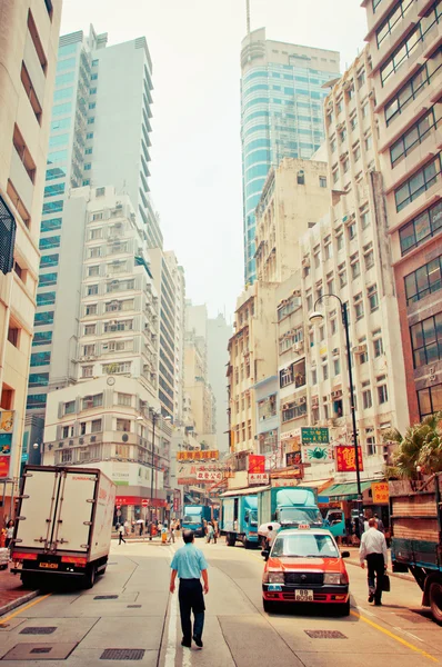 Hongkong centrální ulice pohled — Stock fotografie