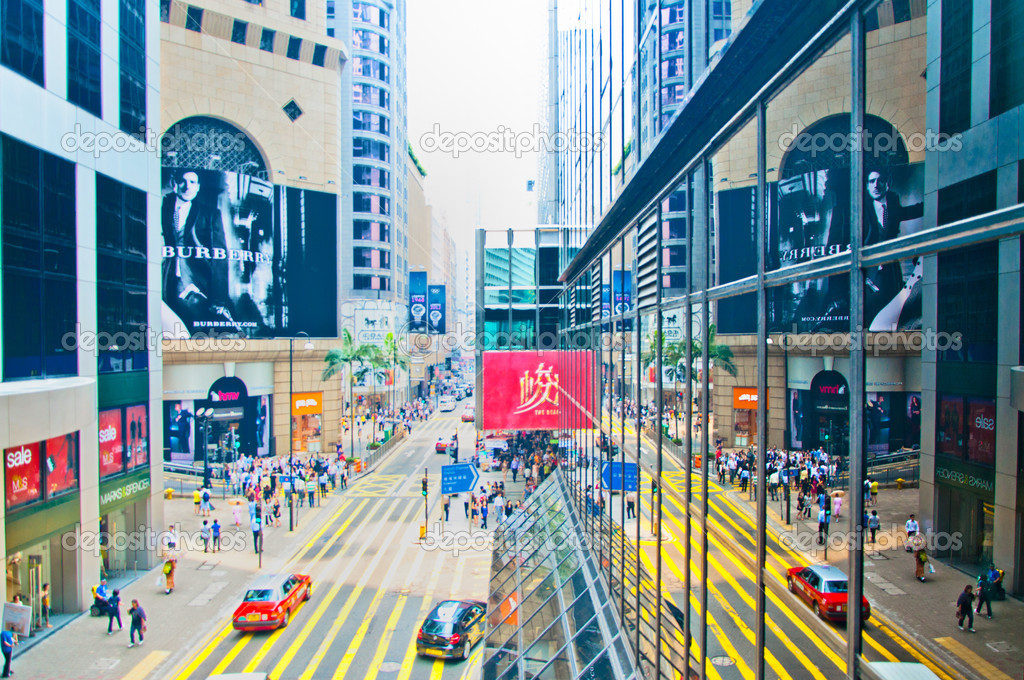 Streets And Traffic In Hong Kong Financial Center – Stock.