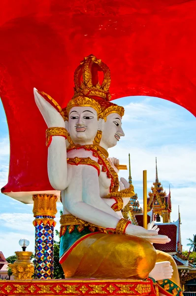 Lord Brahma statue in Buddhist temple - Thailand — Stock Photo, Image