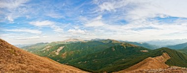 Panoramic view of Appennino Reggiano in the north of Italy clipart
