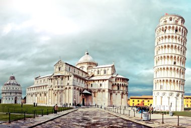 Dünya ünlü leaning tower Pisa, İtalya