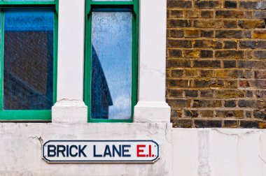 Brick lane sokak işaret Londra - İngiltere