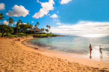 Kaanapali beach, Maui, hawaii ünlü turizm