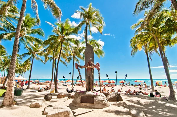 Waikiki beach in Honolulu, Hawaï — Stockfoto