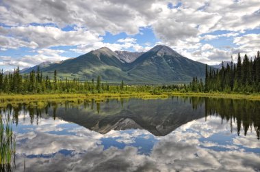 Göl yansıması - banff, alberta vermillion