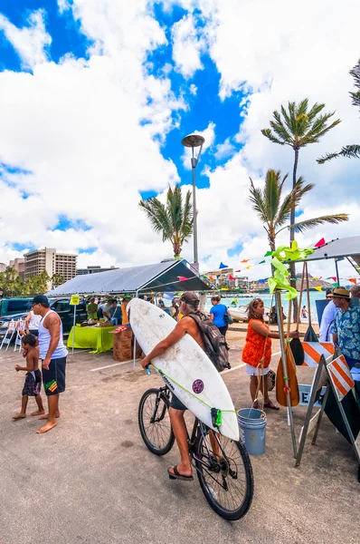 Rynku plaży Waikiki w honolulu, Hawaje — Zdjęcie stockowe