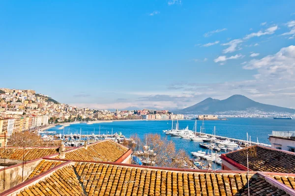 Napoli - Italia vedere panoramică de la Mergellina — Fotografie, imagine de stoc