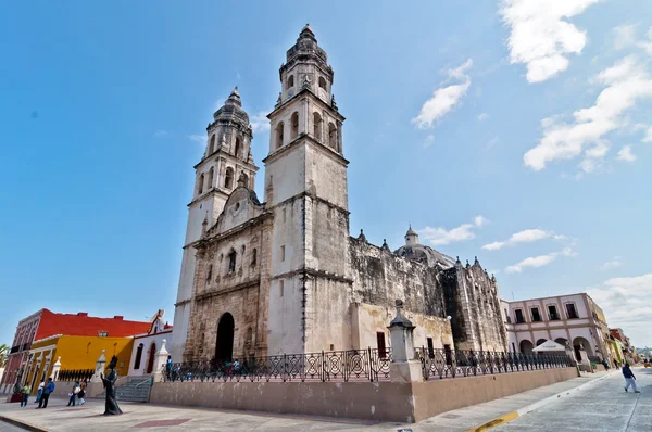 Tér és a székesegyház, Campeche, Mexikó — Stock Fotó