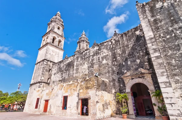 Tér és a székesegyház, Campeche, Mexikó — Stock Fotó