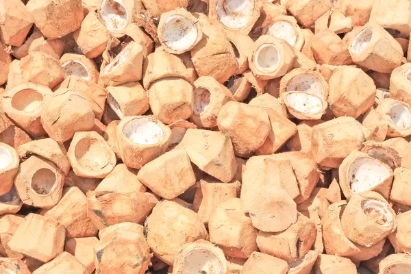 Pile de coques de noix de coco jetées — Photo