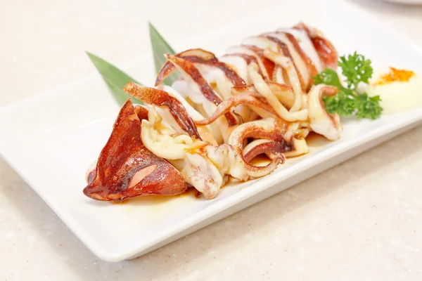 Grill squid with soy sauce — Stock Photo, Image