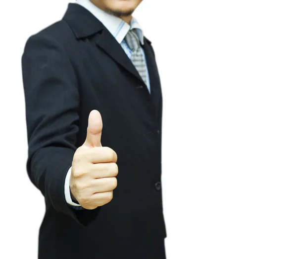 Baş parmağı havada bir iş adamı.