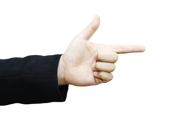 Business mans hand pointing to something — Stock Photo, Image