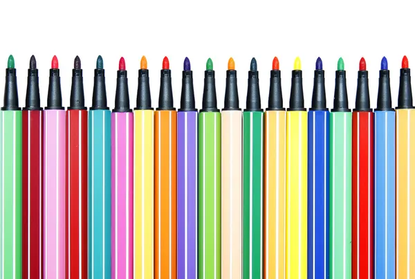 Color pen set open cover — Stock Photo, Image