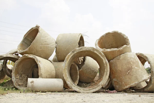 Konkreta pipe högen — Stockfoto