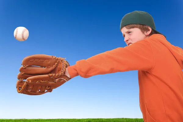 Baseballový chlapec — Stock fotografie