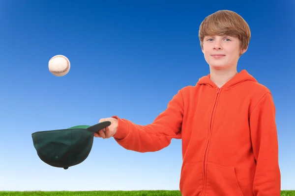 Menino de beisebol — Fotografia de Stock